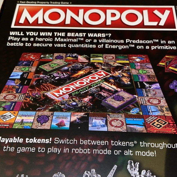 Hasbro Monopoly Beast Wars Transformers Board Game New - Picture 9 of 10